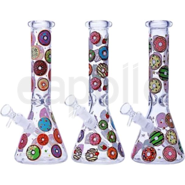 Glass Waterpipe Donut Design - Assorted (10inch)