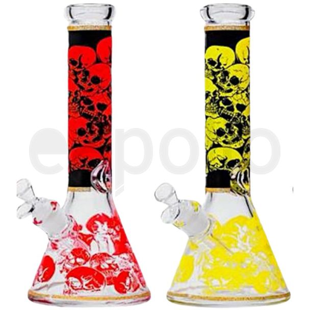 Glass Waterpipe Skull Design - Assorted (12.5 inch)