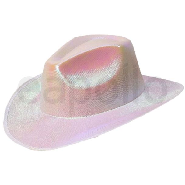 Glossy Laser Cowboy Hat - White Colour
