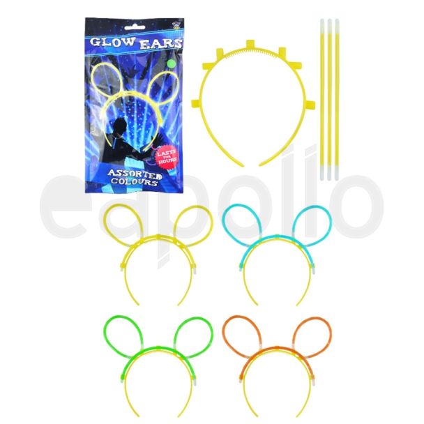 Glow In The Dark Headband With Ears - Assorted 