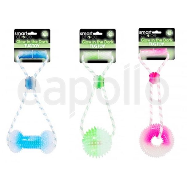 Glow In The Dark Tug Dog Toy - Assorted 