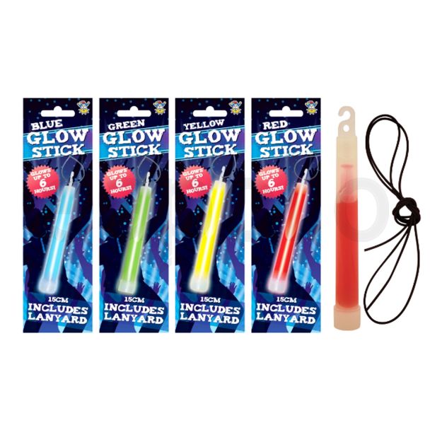 Glow Sticks With Lanyard - Assorted Colours 