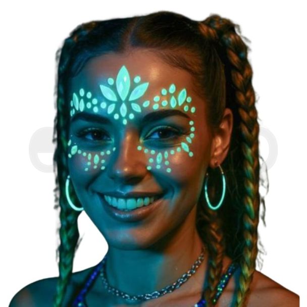 Glow in the Dark Adhesive Face Jewels