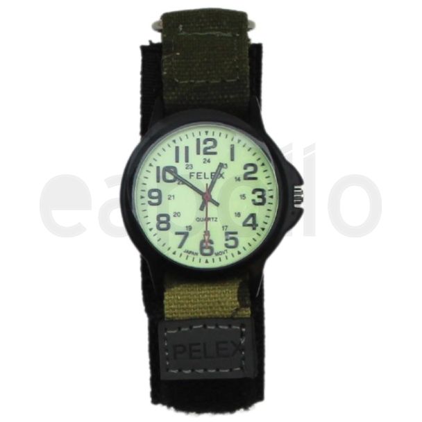 Wholesale Pelex Men's Classic Glow In The Dark Velcro Strap Watch - Camo/Black 