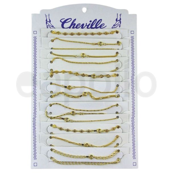 Wholesale Gold Assorted Design Anklets