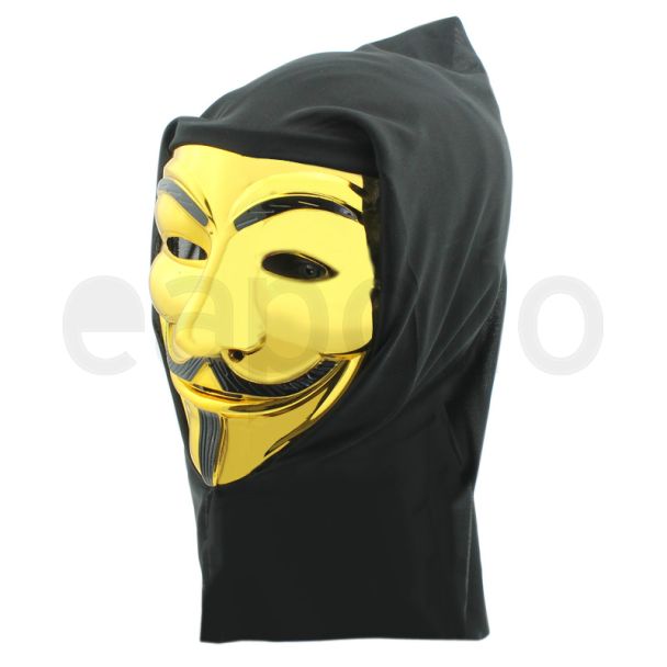 Gold Coloured Vendetta Face Mask with Head Cover
