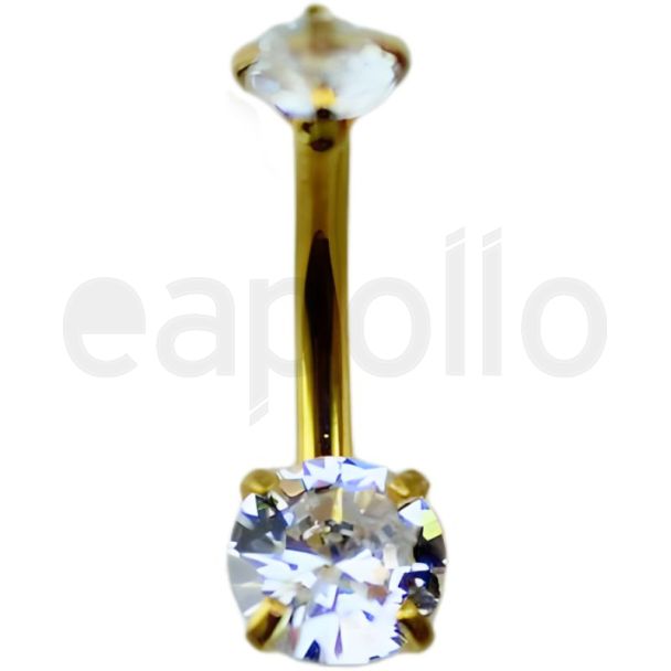 Gold Double Clawset Belly Bar