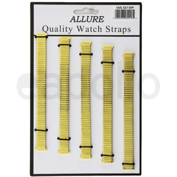 Gold Gilt Plated Metal Expander Watch Straps - Assorted - 12mm