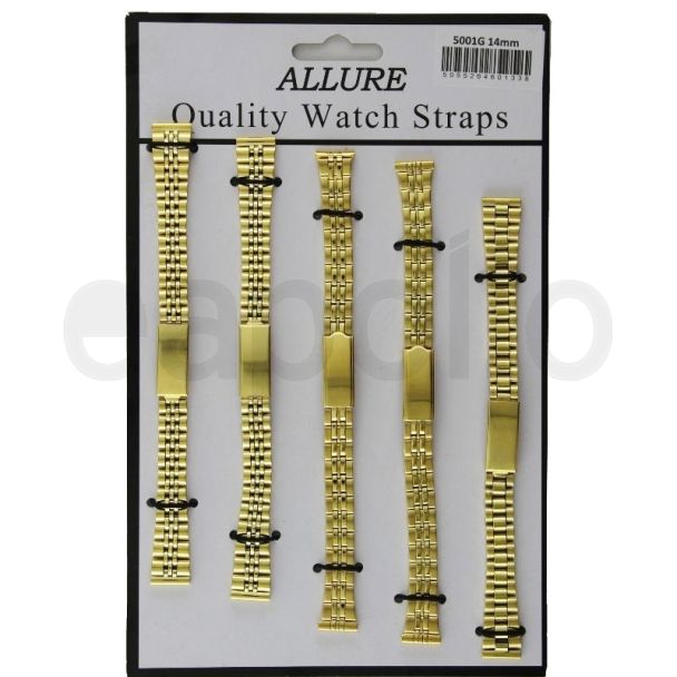 Gold Jubilee Style Metal Bracelet Watch Straps - 14mm