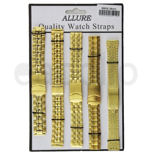 Gold Metal Bracelet Replacement Watch Straps - Assorted - 18mm