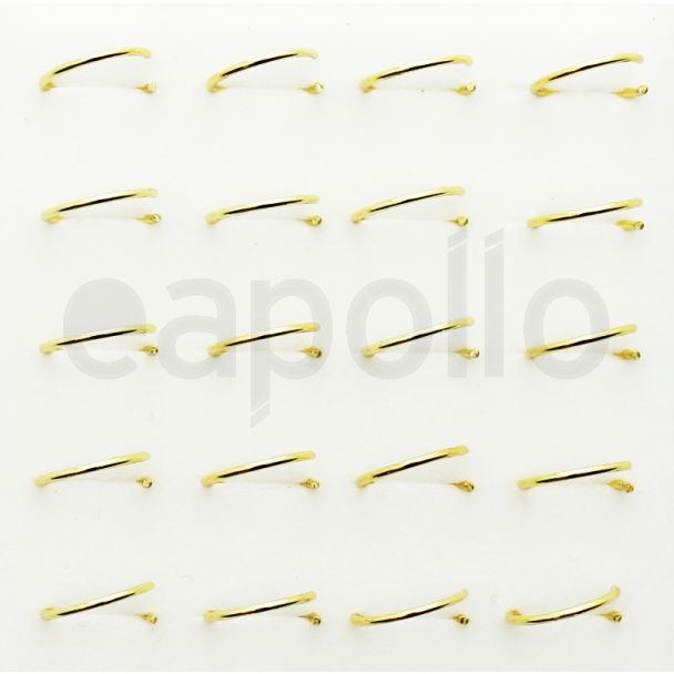 Sterling Silver Plain Nose Rings Set - Gold Plated  (8mm)