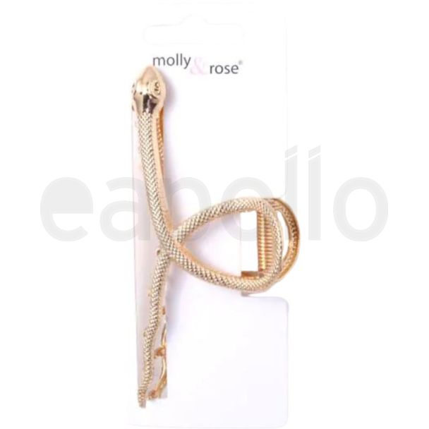 Gold Tone Snake Shaped Hair Clamp (11cm)