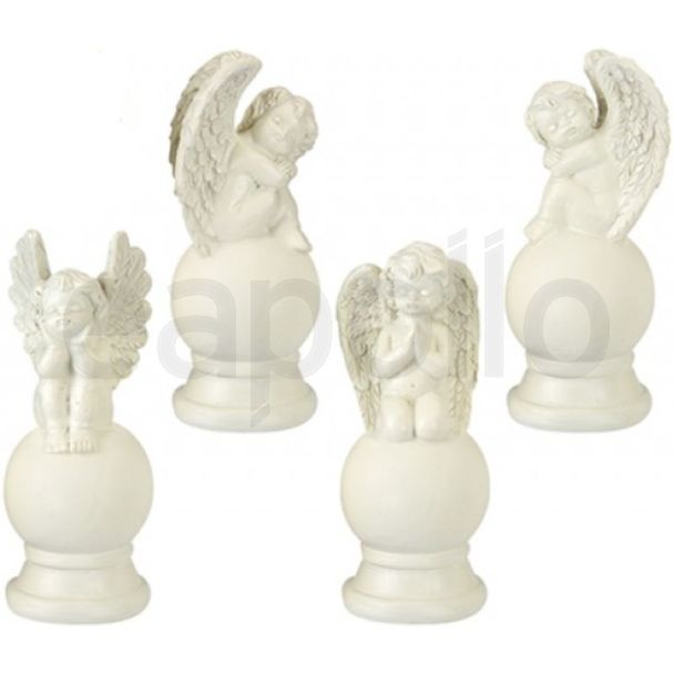 Graveside Cherub on Ball Ornament – Assorted