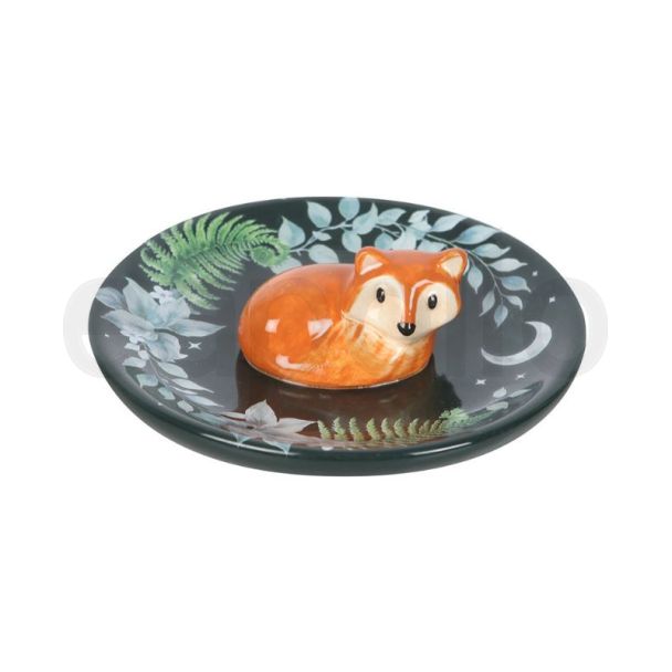 Green Forest Fox Design Trinket Dish