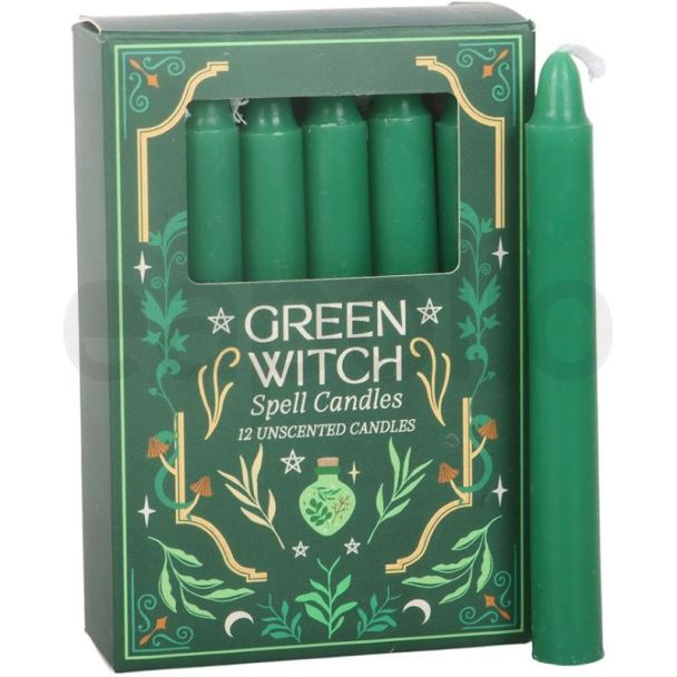 Green Spell Candles - Green Witch (Pack of 12)