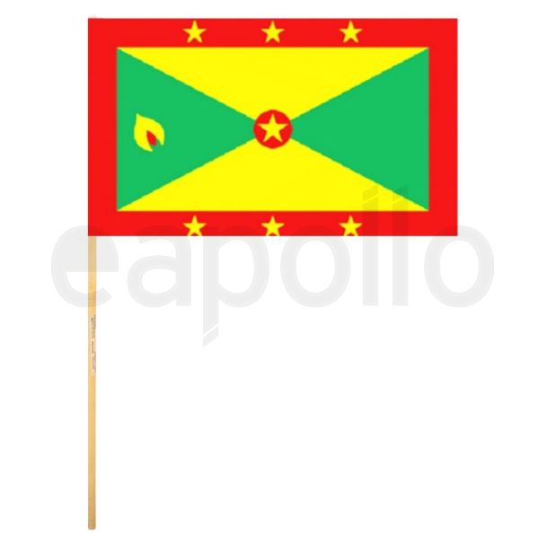 Grenada Hand Flag With Wooden Stick