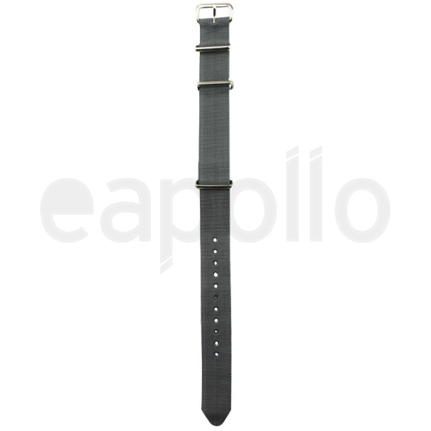 Grey NATO Replacement Nylon Watch Strap - 18mm