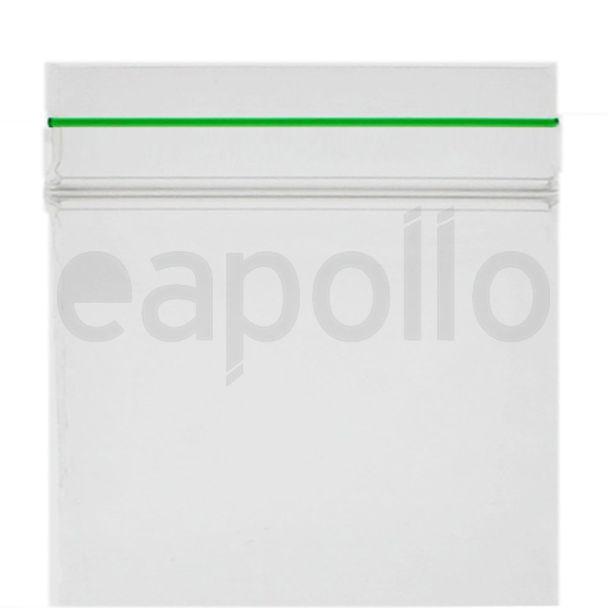 Wholesale Grip Seal Plain Zipper Bags with Green Strip (60mm x 60mm)