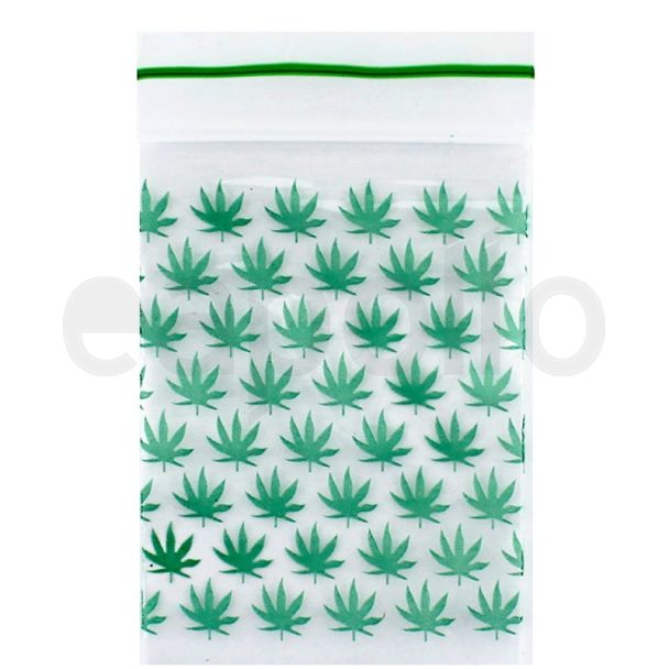 Wholesale Grip Seal Printed Bags Multi Leaf-Darker Green (50 x 50mm)