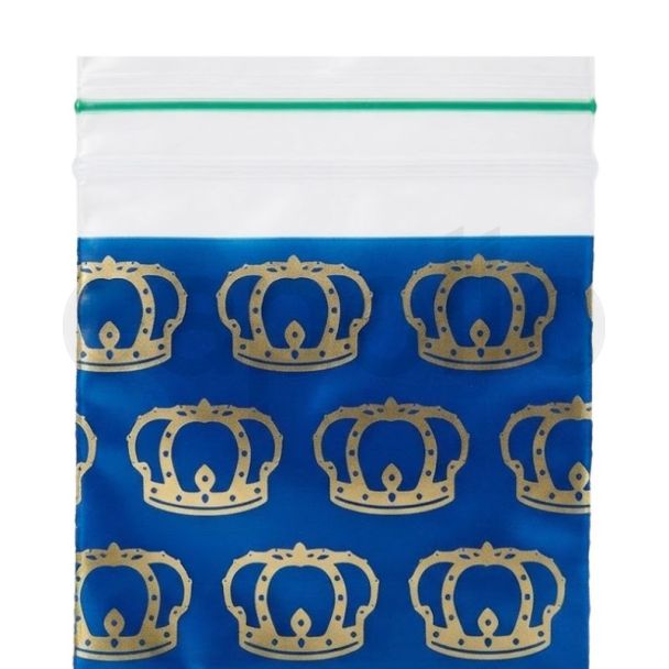 Grip Seal Crown Printed Bags (40 x 40mm)