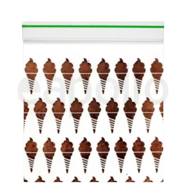 Grip Seal Ice Cream Printed Bags (30 x 30mm)