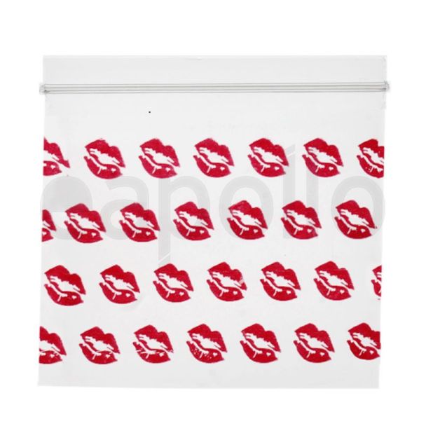Grip Seal Printed Resealable Bags Red Lips (30 x 30 mm)