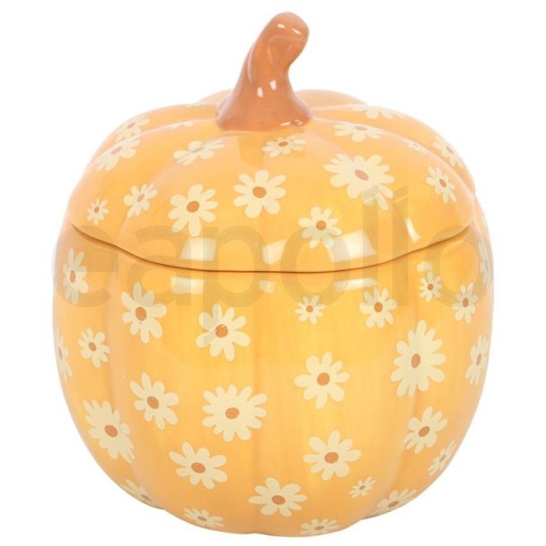 Groovy Floral Design Pumpkin Shaped Oil Burner