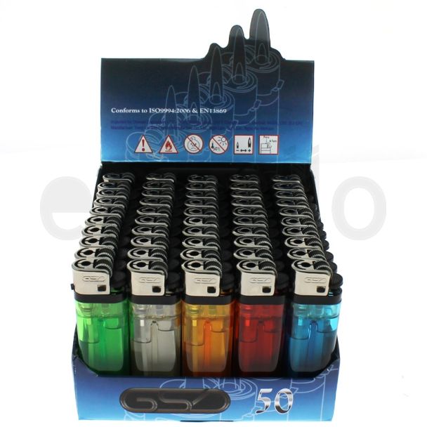 GSD Clear Disposable Lighters Assorted Colours