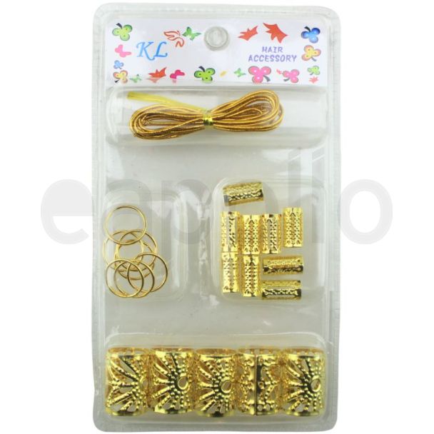 Hair Braiding Accessory Set - Gold