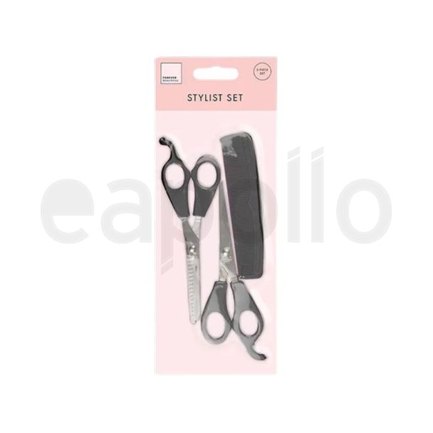 Hair Cutting Scissors and Comb Set  - 3 Pieces Sets