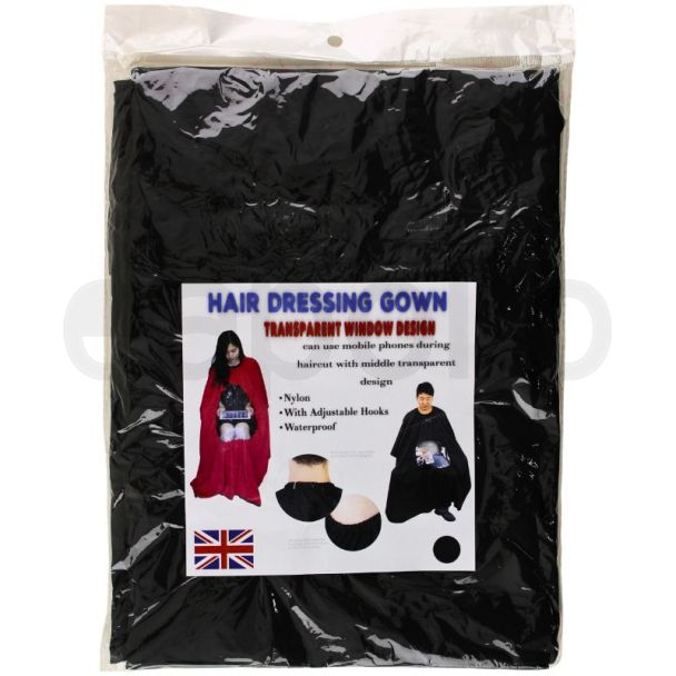 Hair Dressing Gown With Middle Transparent Window Design