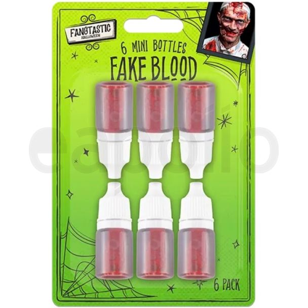 Halloween Blood Drop Mini Bottles (Pack of 6)