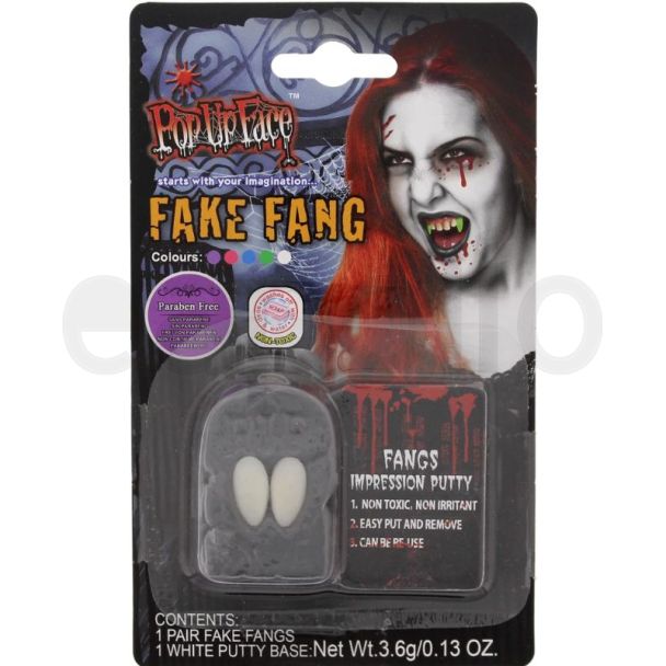 Halloween Fake Fangs With White Putty