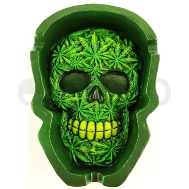 Halloween Green Skull Ashtray