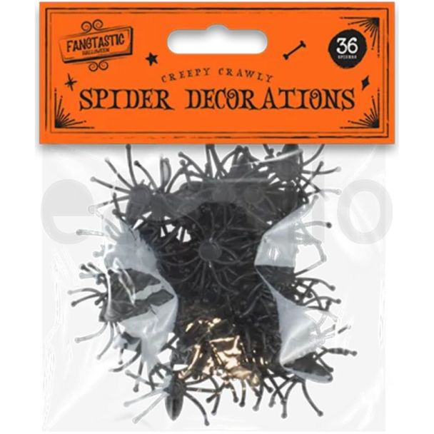Halloween Spooky Glitter Spiders - Pack of 36