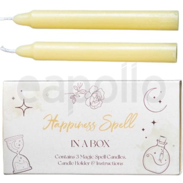 Happiness Magic Spell Candles  - Yellow (Pack of 3)