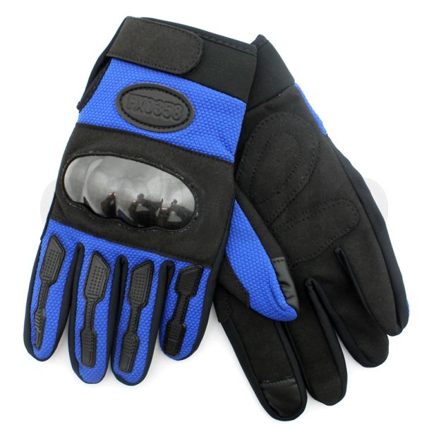 Hard Knuckle Touch Screen Gloves  - Black and Blue