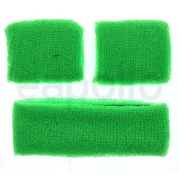 Head & Wrist Sweatbands - Neon Green