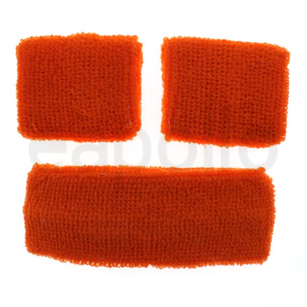 Head & Wrist Sweatbands - Neon Orange
