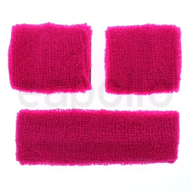 Head & Wrist Sweatbands - Neon Pink
