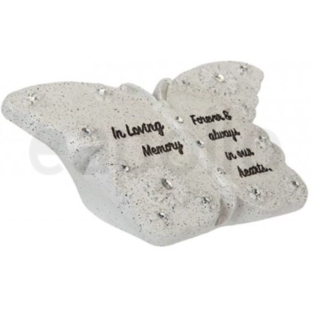Graveside Heart Memorial with Butterfly Design – In Loving Memory (14cm)