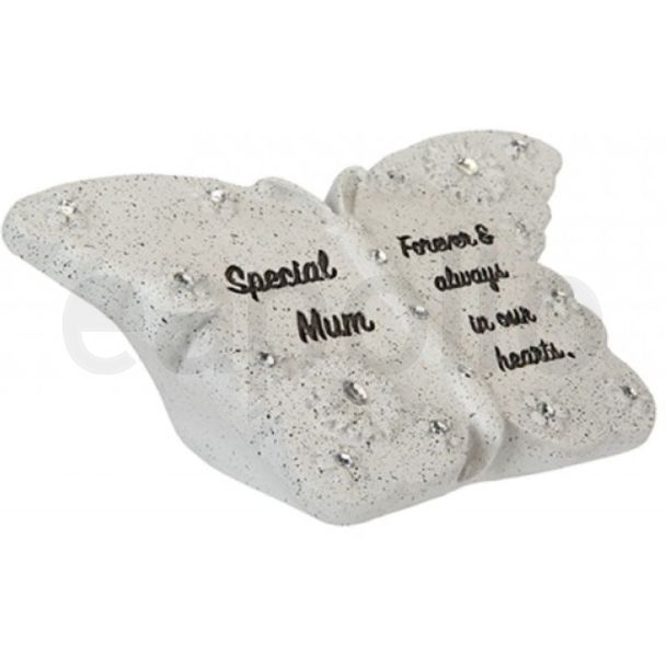 Graveside Heart Memorial with Butterfly Design – Special Mum (14cm)