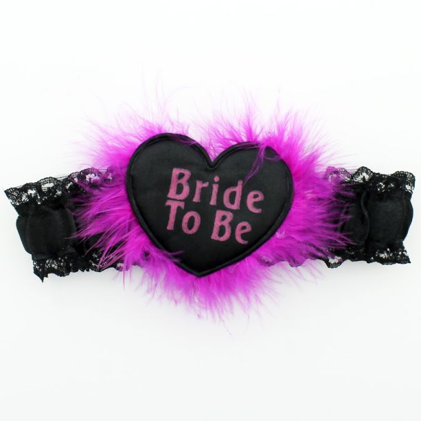 Hen Party Garter Bride To Be - Black & Pink