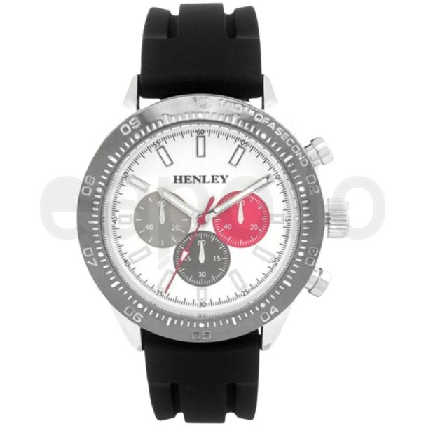 Henley Men's Silicone Sports Watch - Black/White