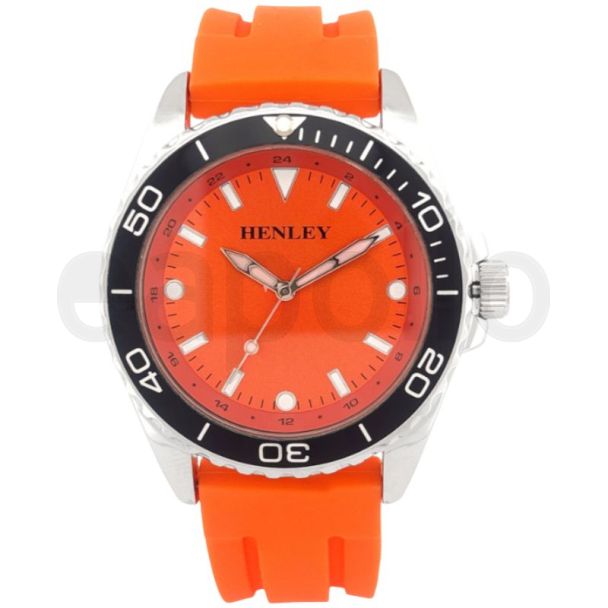 Henley Men's Silicone Sports Watch - Orange 