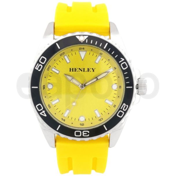 Henley Men's Silicone Sports Watch - Yellow 