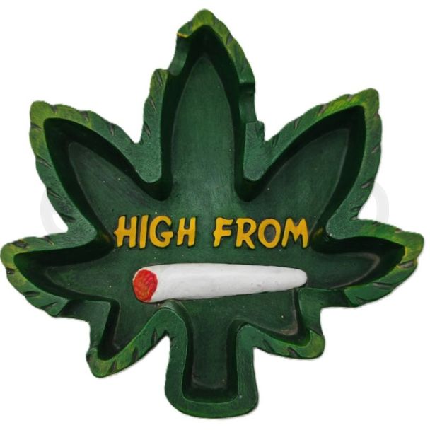 Wholesale Wise Skies "High From" Leaf Ashtray - Green
