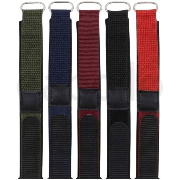 Hook and Loop Watch Strap with Velcro Fastening - Assorted - 20mm