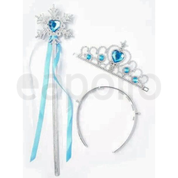 Ice Princess Snowflake Blue Wand and Tiara Set
