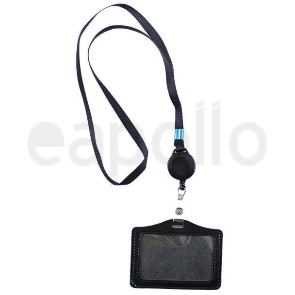ID Pouch with Stretch Lanyard – Black